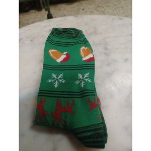 Men's Christmas Socks NWT Shoe SZ 6-12 Green Red Christmas Theme